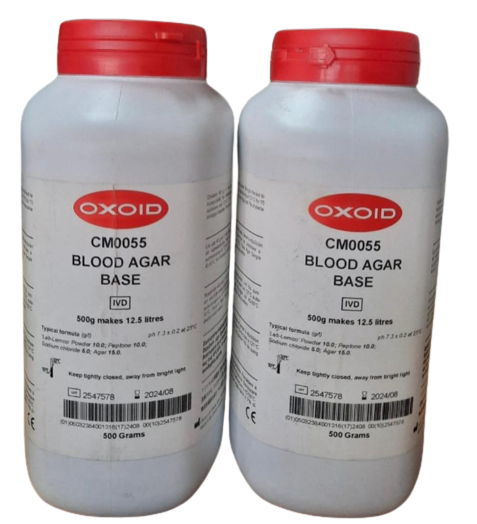 Image: Blood Agar Oxoid - A microbiological growth medium used in laboratories for cultivating and identifying bacteria