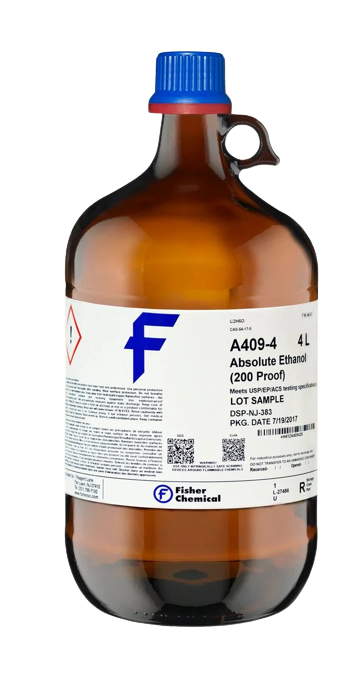 Image: Ethanol Absolute 2.5ltr - A container of high-purity ethanol suitable for various laboratory and industrial applications