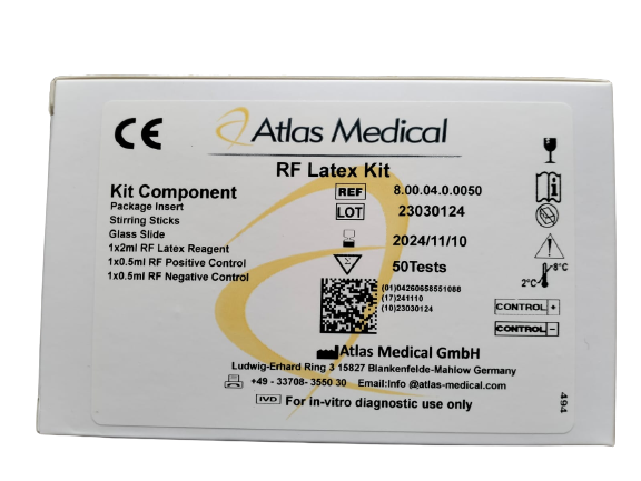 Image: Rheumatoid Factor Kit - A diagnostic test kit for detecting rheumatoid factor in blood, aiding in the diagnosis of rheumatoid arthritis