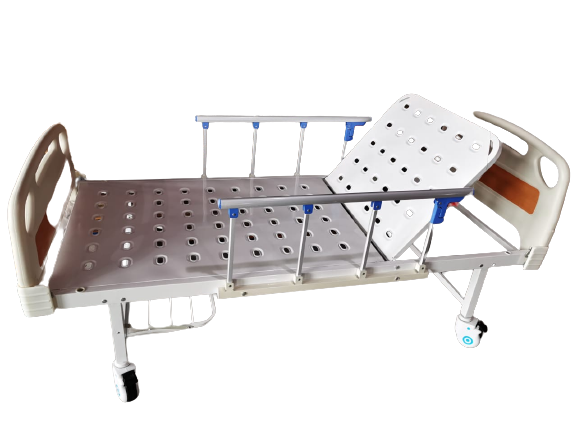 Image: Single Crank Bed - A simple and adjustable bed with a single crank for easy positioning and comfort