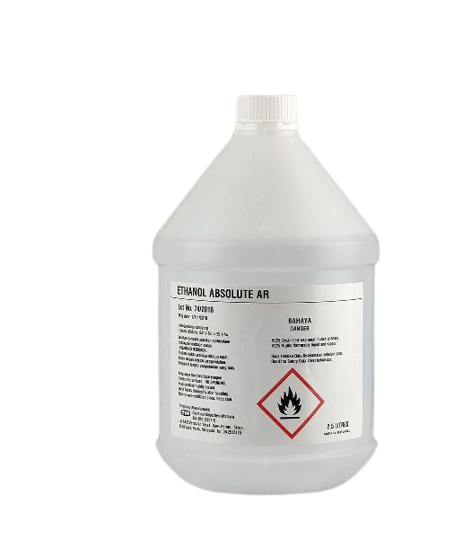 Image: Ethanol Absolute 2.5ltr - A container of high-purity ethanol suitable for various laboratory and industrial applications